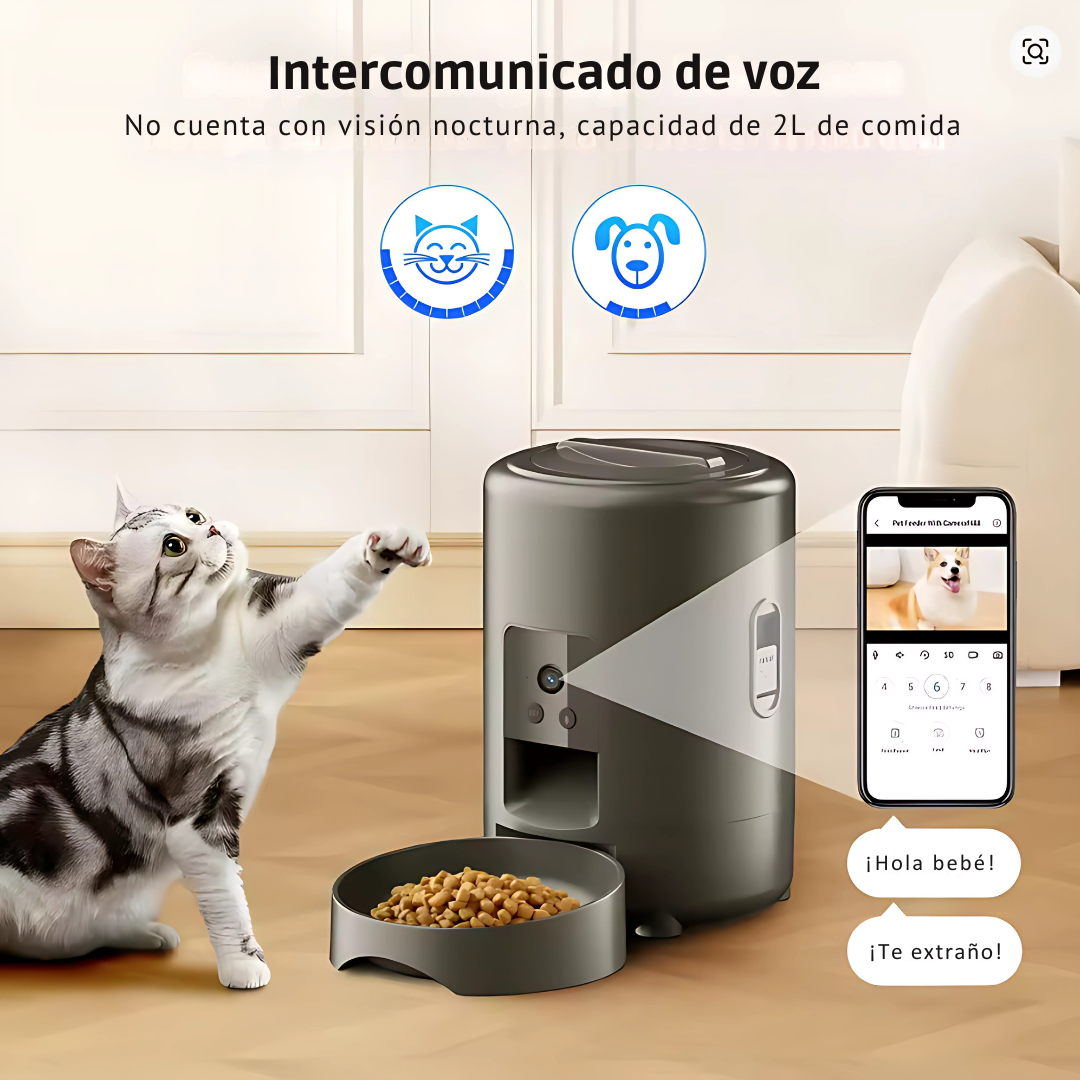 KittyBite™ - Dispensador de comida automático con cámara