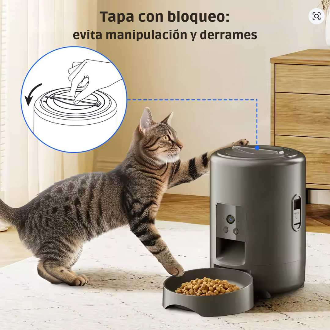 KittyBite™ - Dispensador de comida automático con cámara