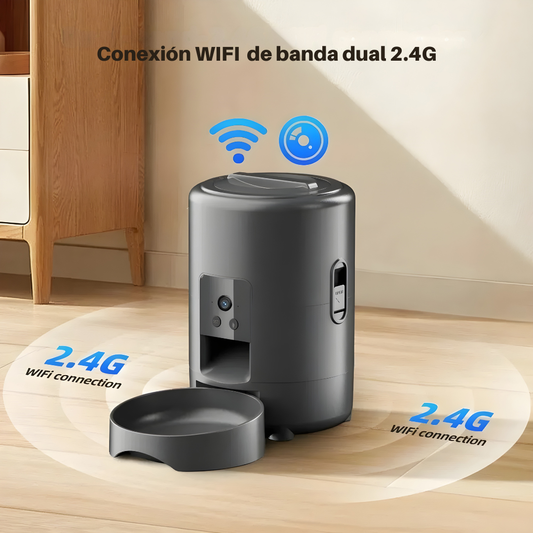 KittyBite™ - Dispensador de comida automático con cámara
